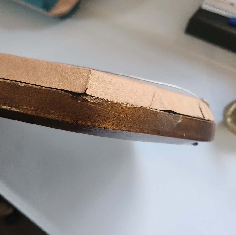 Antique Charcoal Drawing Art Wood Ornate Floral Frame Convex Bubble Glass Gold - Picture 12 of 15